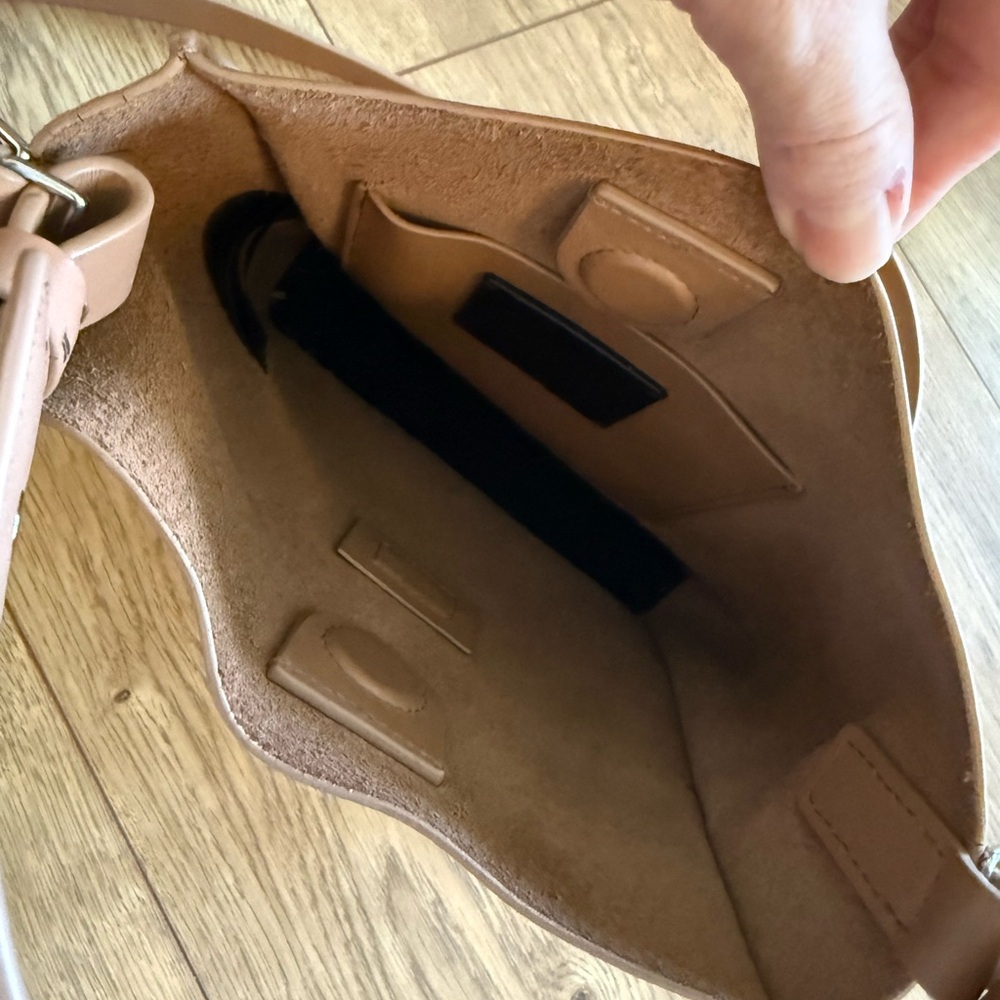 All Saints Tan captain Crossbody smooth leather bag purse - Picture 5 of 5